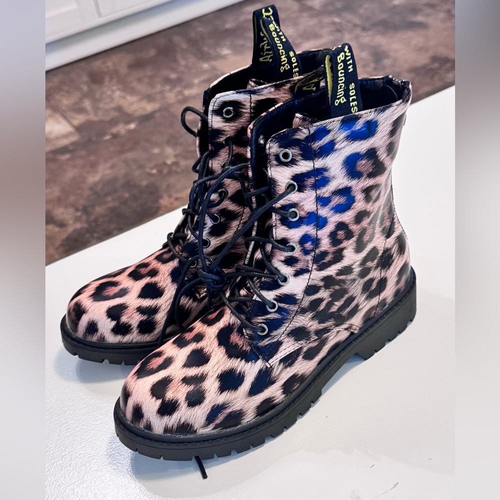 Stylish Leopard Print Ankle Boots Brand new in box